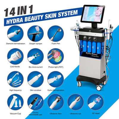 ซื้อ เครื่องผิวหนังไฮดราฟาเชียลหลายประการ 14 ใน 1 ด้วยจอสัมผัส 10.4 นิ้ว การผลิตออนไลน์